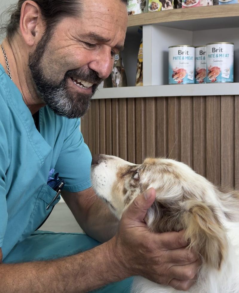 Médico veterinario de Premev con una mascota
